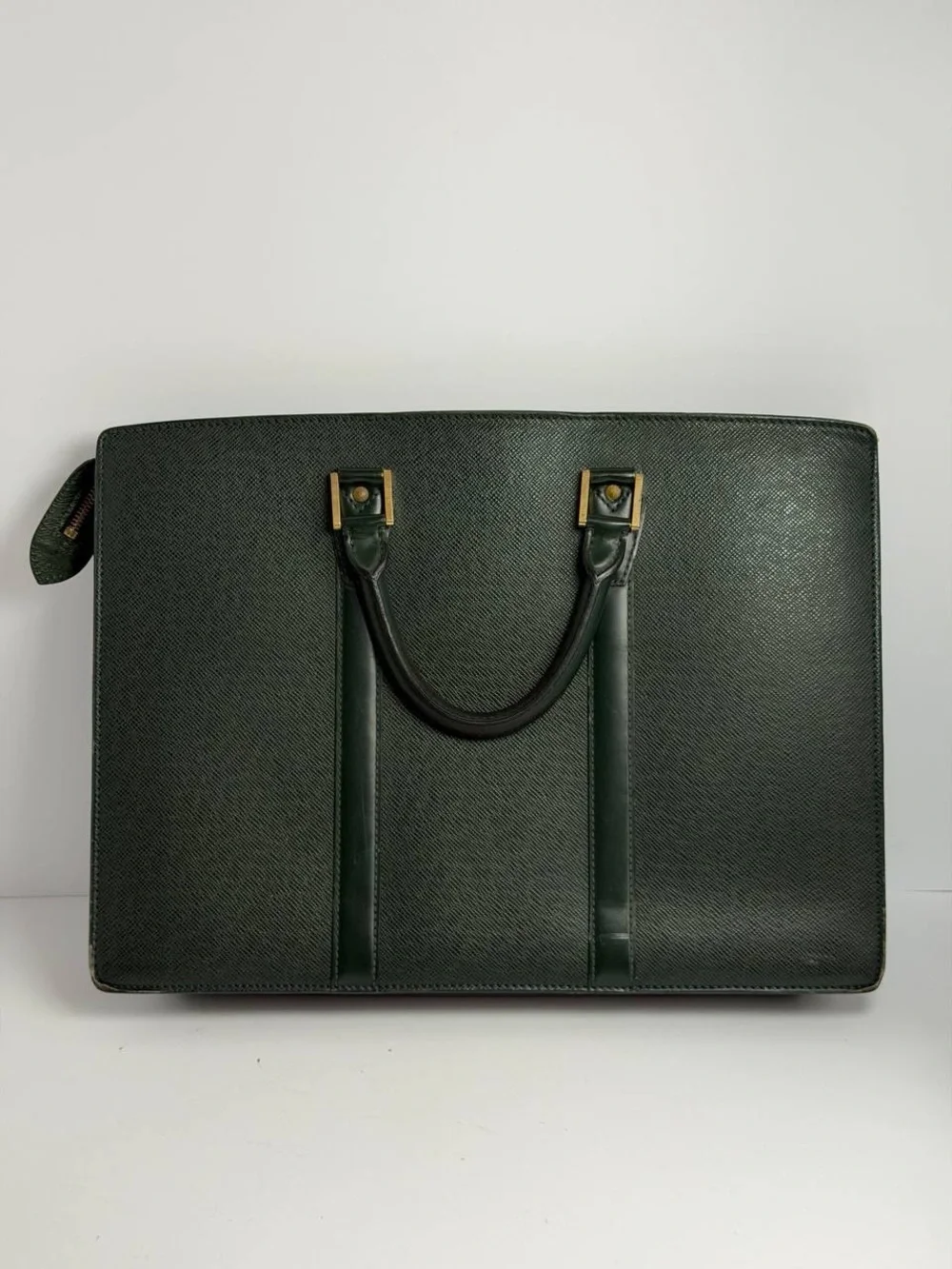 Louis Vuitton Porte-Documents Green Taiga Leather Business Bag